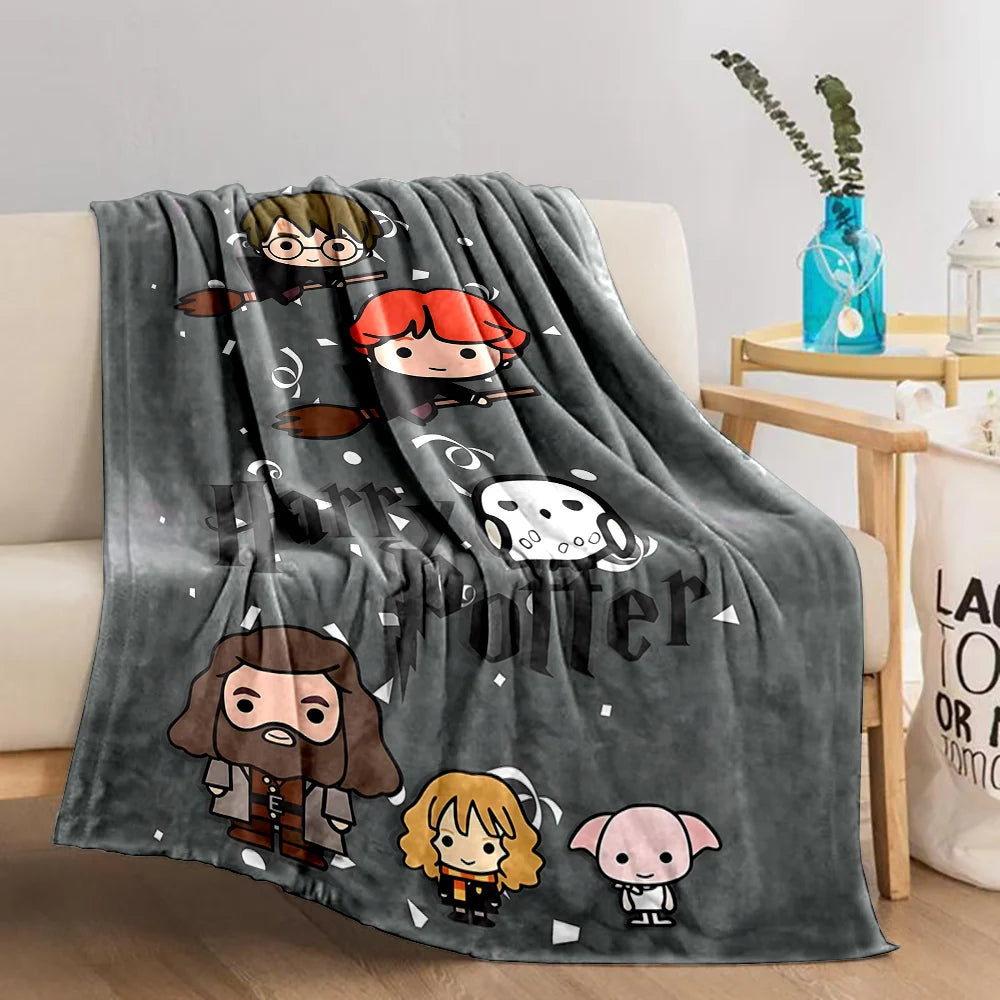 Cartoon Harry Potter Magic Tools Printed Blanket - Image 11