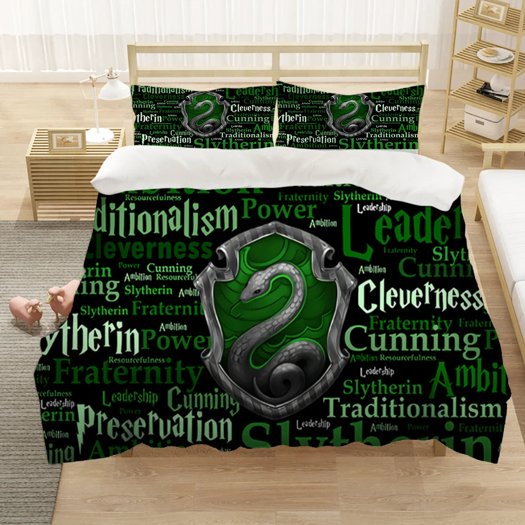 Marauder’s Map Four Magic College 3PCS Duvet Cover Set - Image 23