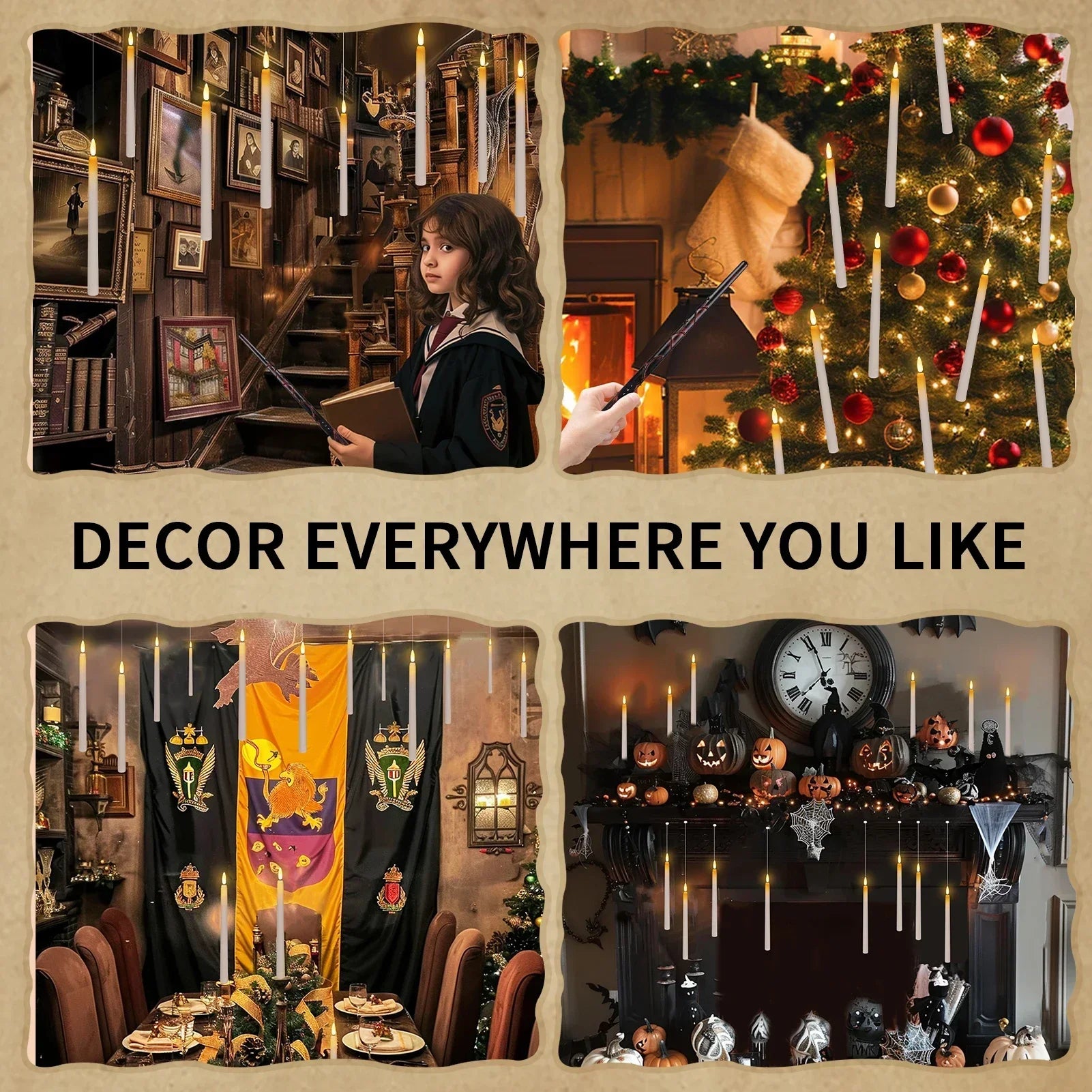 8/32PCS LED Taper Floating Candles with Magic Wand Remote - Image 4