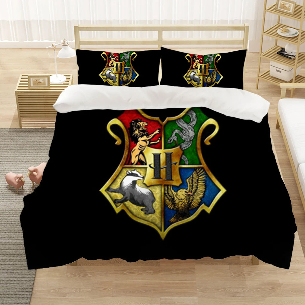 Marauder’s Map Four Magic College 3PCS Duvet Cover Set - Image 12
