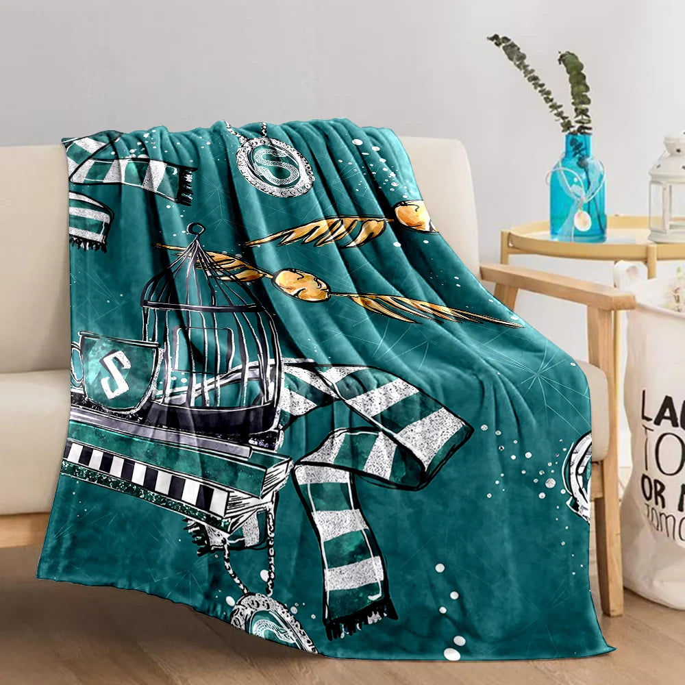 Cartoon Harry Potter Magic Tools Printed Blanket - Image 17