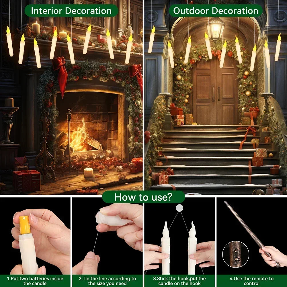 Floating LED Candles with Magic Wand Remote - Image 3