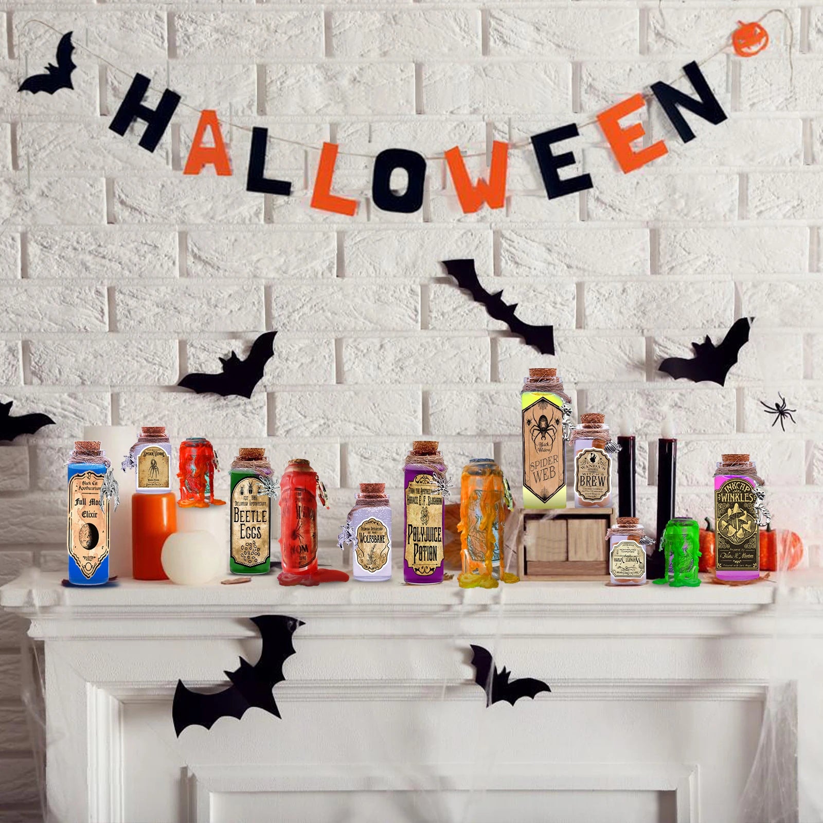 174PCS Halloween Potion Bottles with Cork - Image 5