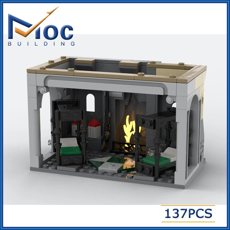 137pcs Classic Movie MOC Slytherin Dorm Building Block Set - Image 3