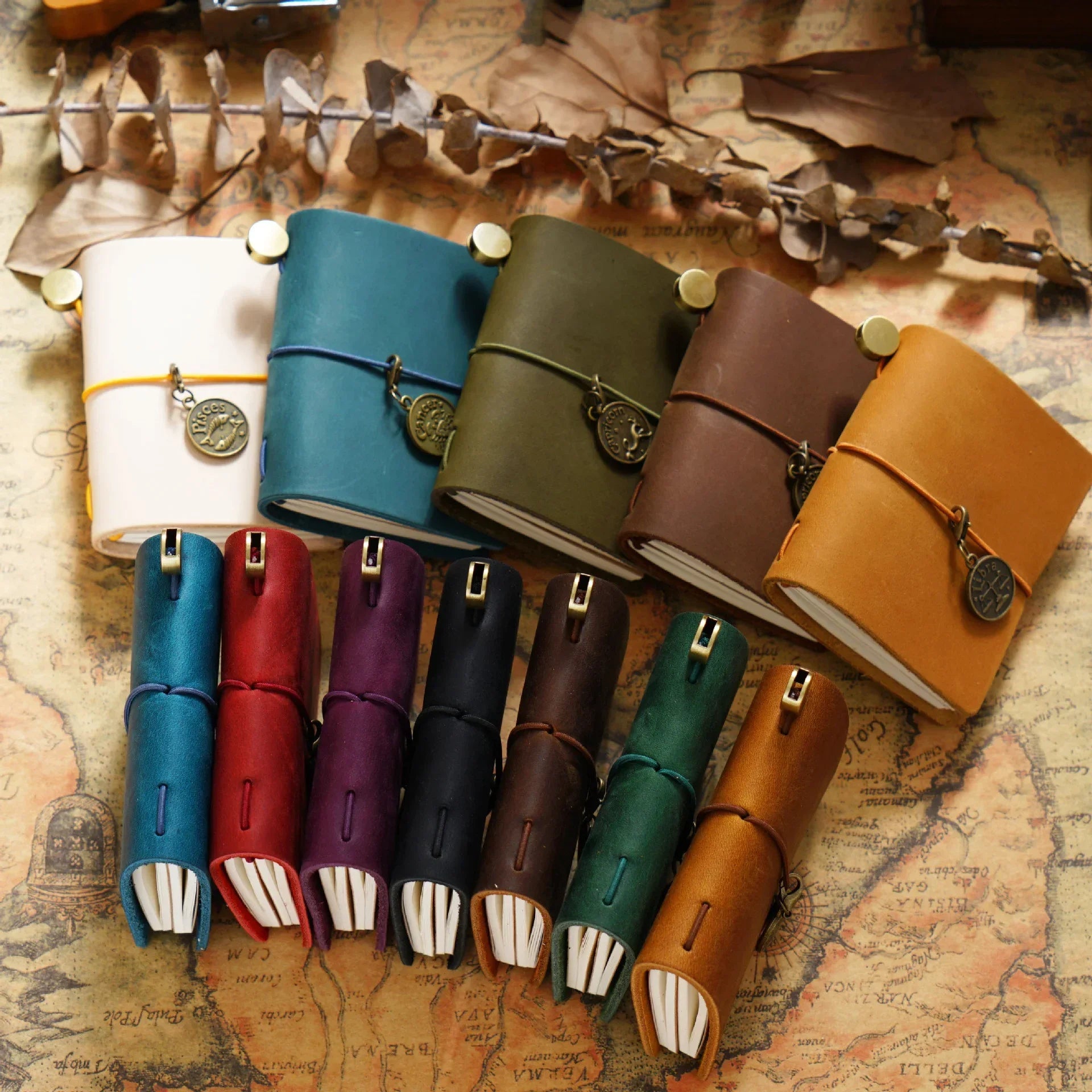Genuine Leather Mini Travel Notebook