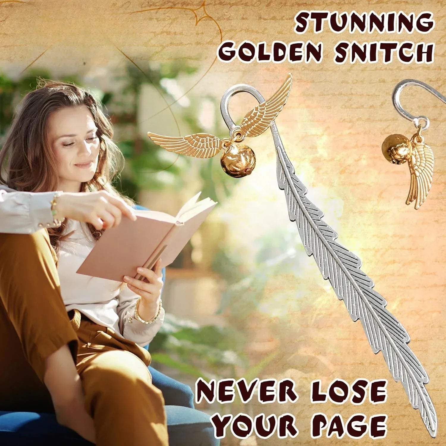 Golden Snitch Metal Charm Bookmark - Image 4